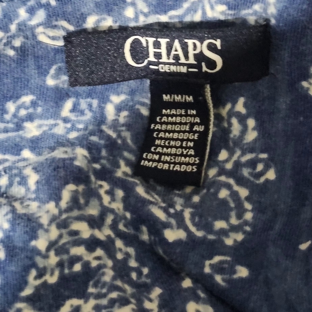Chaps Navy and White Patterned Maxi Dress - Picture 2 of 6